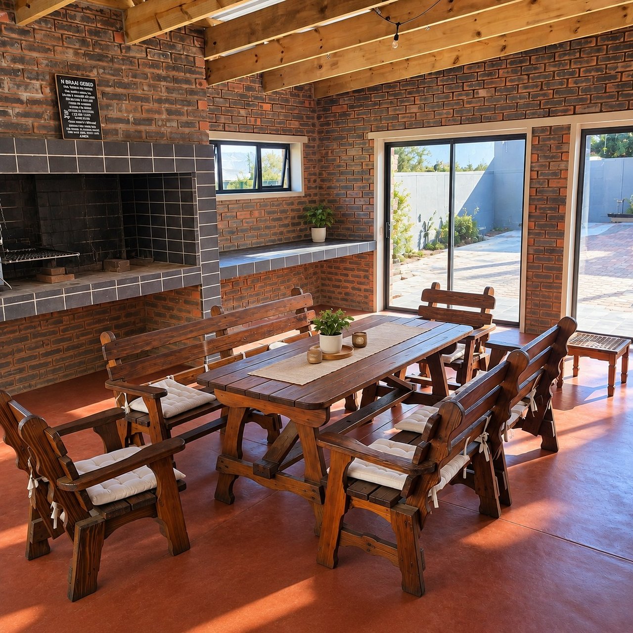 Big indoor braai and entertainment area at My F@K Marelize